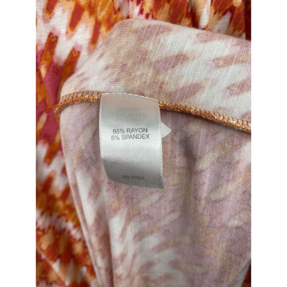 J Jill Maxi Dress Womens XL Faux Wrap Orange Colorful Boho Sleeveless Knit - Picture 4 of 10